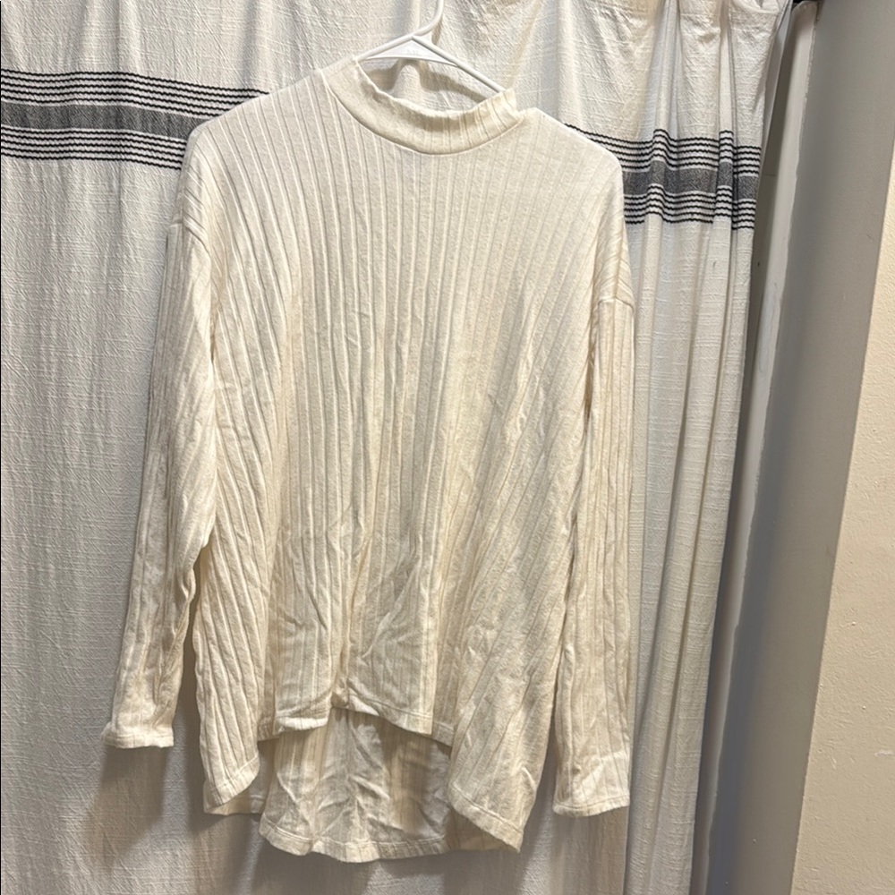 Old Navy Ivory Ribbed Knit Top